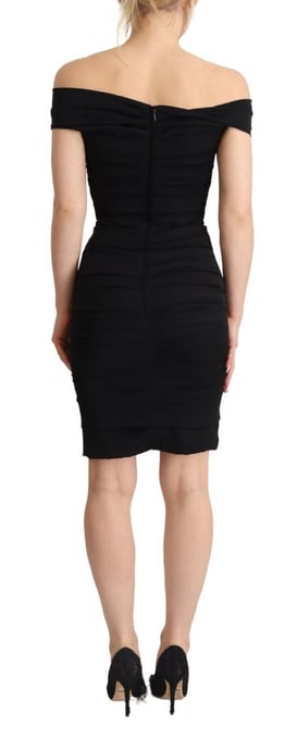 Vestido ajustado de seda negra sin mangas de Dolce & Gabbana para mujer - Image 3