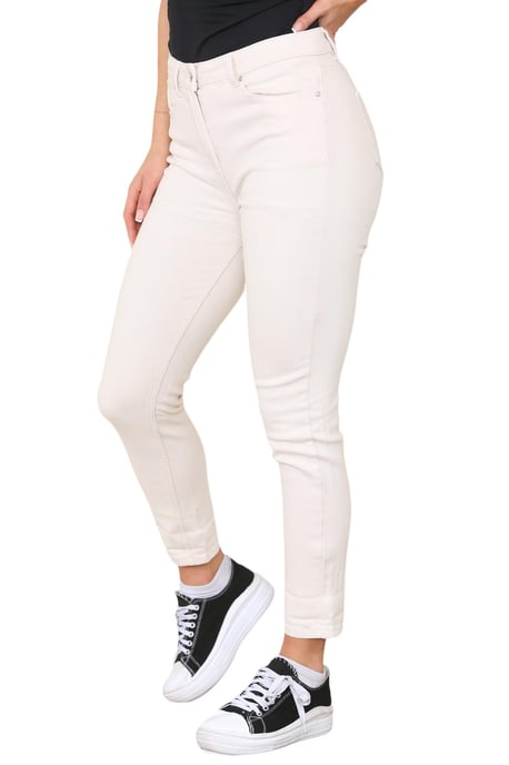 Vaqueros Mom de talle alto y pernera recta cónica para mujer de M&Co en color beige - Image 3