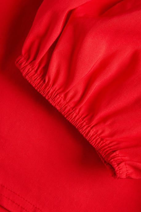 Red Cut Out Detail Crop Top