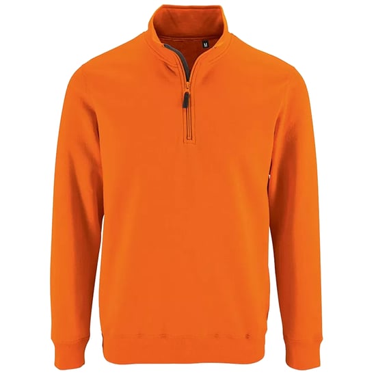 SOLS Mens Stan Contrast Zip Neck Sweatshirt (Orange) - Image 1