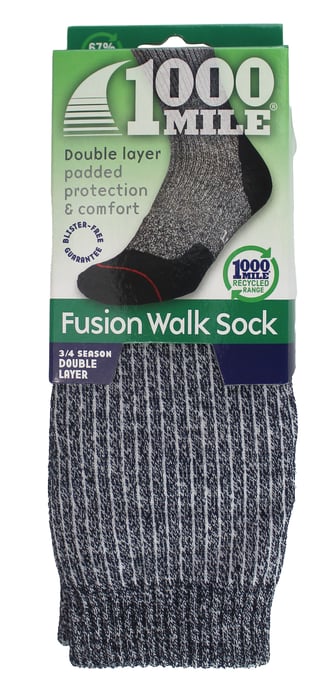 1000 Mile - Calcetines para mujer Fusion Repreve Doble Capa Anti Ampollas - Azul Marino / Azafrán - Image 2