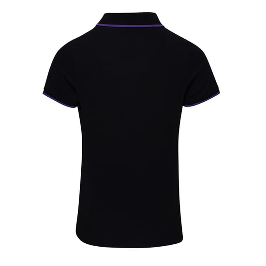 Premier Womens/Ladies Contrast Coolchecker Polo Shirt (Black/Purple) - Image 2