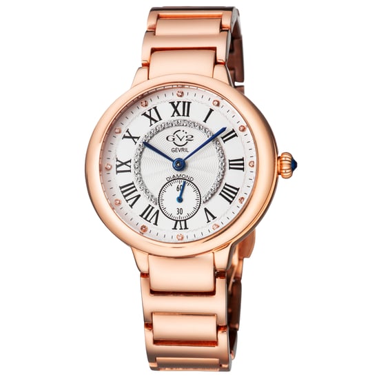GV2 Rome 12201B Women's Swiss Quartz Rose Gold Diamonds Stainless Steel Watch