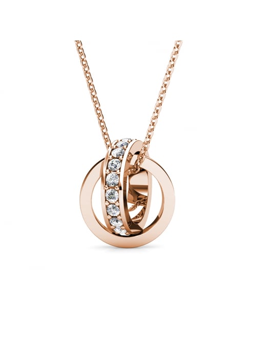 Conjuntos de aros circulares elegantes: oro rosa y cristal - Image 5