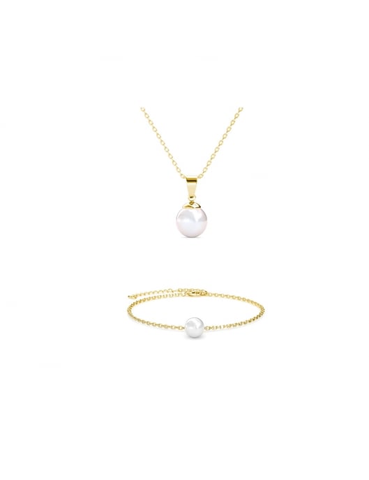 Conjunto de perlas de cristal de luna llena - Oro y cristal - Image 1