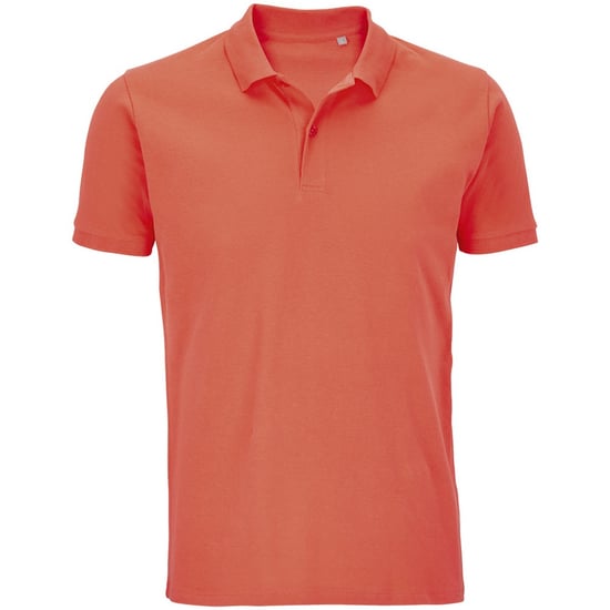 SOLS Mens Planet Piqué Organic Polo Shirt (Pop Orange) - Image 1