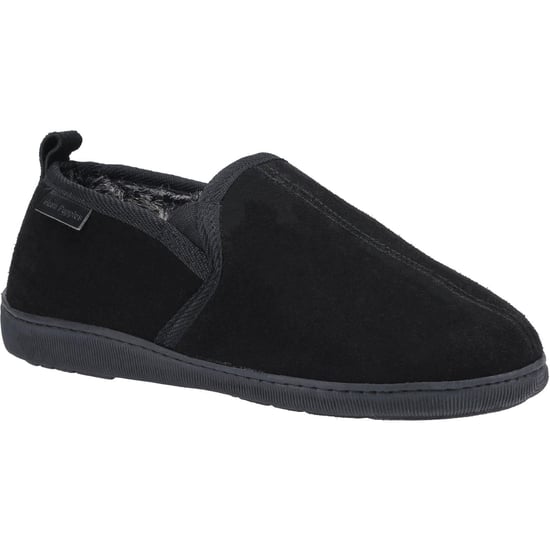 Hush Puppies Mens Arnold Slip On Leather Slipper (Black) - Image 1