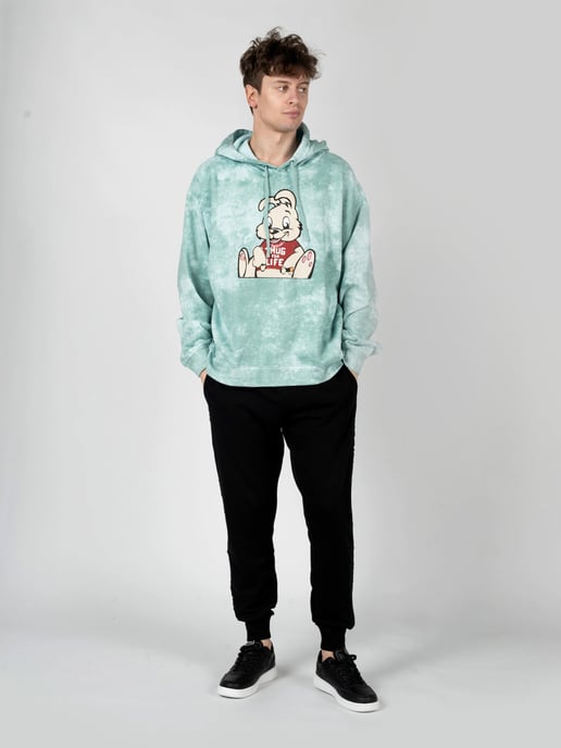 Guess x Brandalised Sudadera Leon Bunny del hombre verde - Image 2