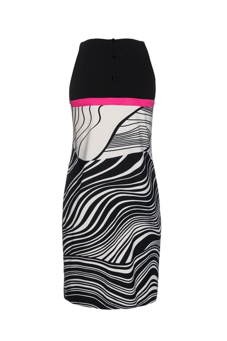 A Line Black Print Dress Jersey