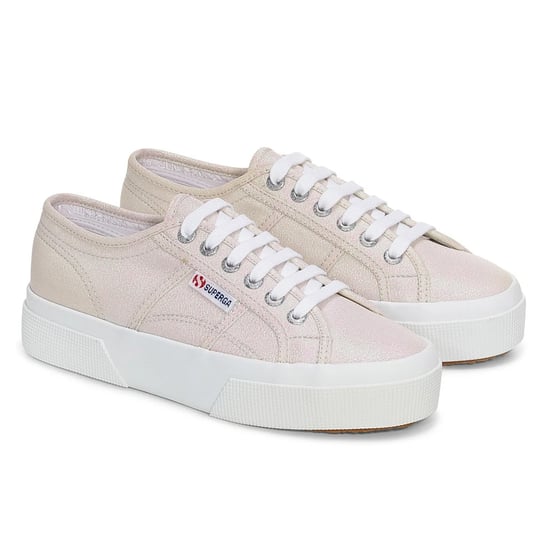 Superga Womens/Ladies 2740 Lame Platform Trainers (Beige/Iridescent) - Image 3