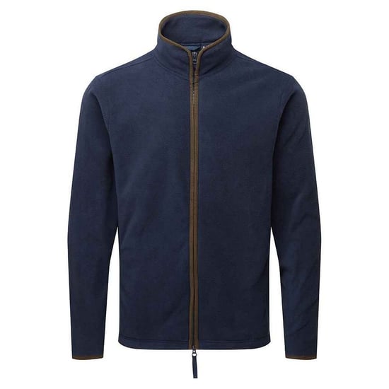 Premier Mens Artisan Fleece Jacket (Navy/Brown) - Image 1