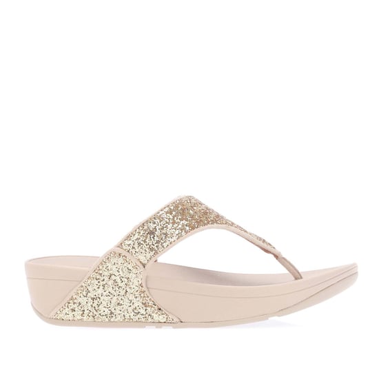 Women's Fit Flop Lulu Glitter Toe-Thong Sandals in Gold - Image 1