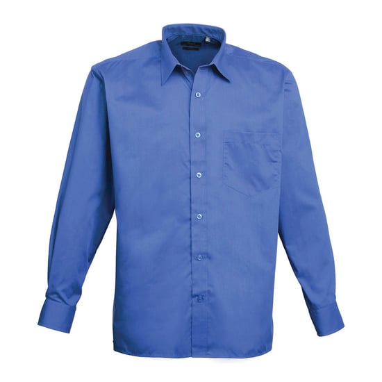 Premier Mens Poplin Long-Sleeved Shirt (Royal Blue) - Image 1