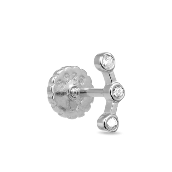 Piercing Luxenter, qant de plata de ley 925 y circonita brillante con acabado en baño de rodio - Image 2