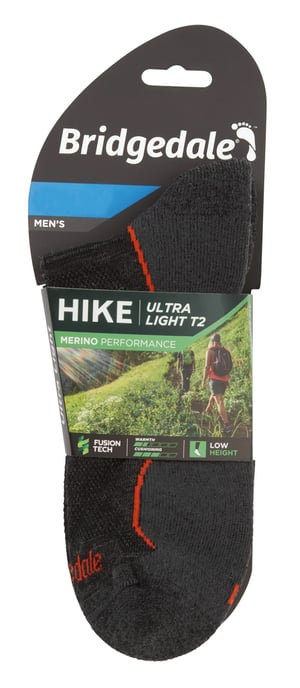 Bridgedale - Calcetines Bajos de Merino para Hombre - Antracita / Naranja - Image 2