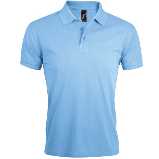 SOLs Mens Prime Pique Plain Short Sleeve Polo Shirt (Sky Blue)