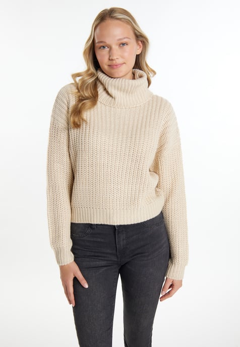 Mymo Knitted pullover women cream - Image 3