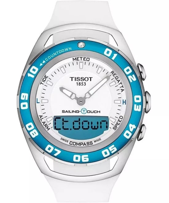 Tissot T-touch Sailing Men's White Watch T0564202701100 - Image 1
