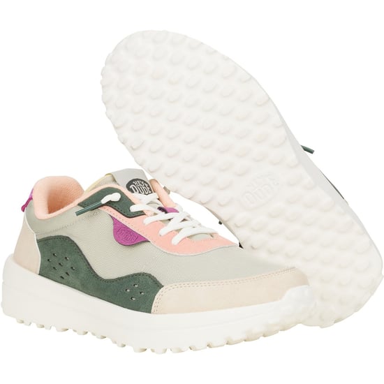HEYDUDE Hayden Colorblock Polyester Women's Dusty Olive/Multi Trainers - Image 3