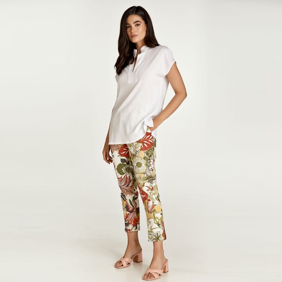 Blusa sin mangas estilo lino blanco - Image 2