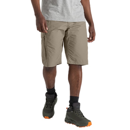 Craghoppers Mens Expert Kiwi Long Length Cargo Shorts (Pebble) - Image 3