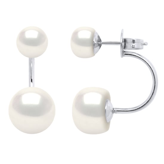 DIADEMA - Earrings - DUO Real Freshwater Pearls - White