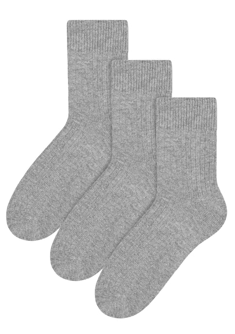 3 Pares de Calcetines de Lana para Hombre - Gris Claro - Image 1