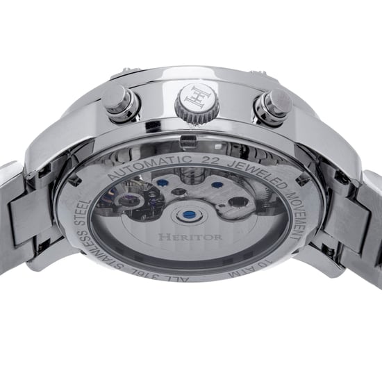 Heritor Automatic Wilhelm Semi-Skeleton Bracelet Watch w/Day/Date