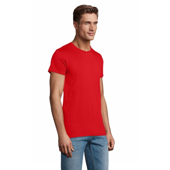 SOLS Mens Pioneer Organic Cotton T-Shirt (Bright Red) - Image 3