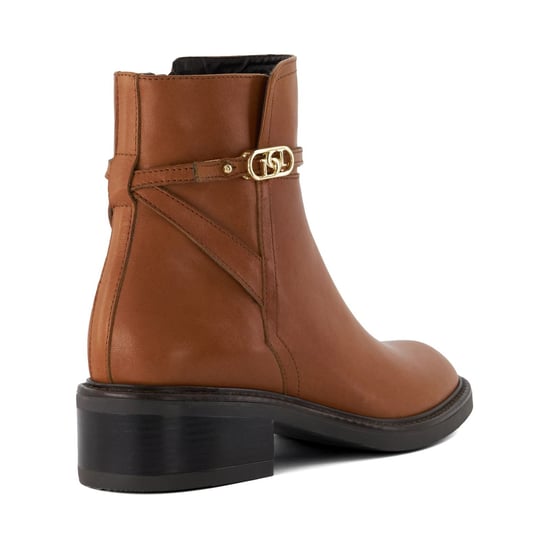 Dune Praising Leather Women's Tan Boots - Image 2