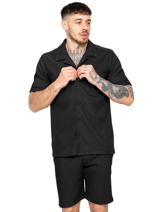 Enzo | Conjunto de camisa y pantalón corto con textura para hombre - Image 4