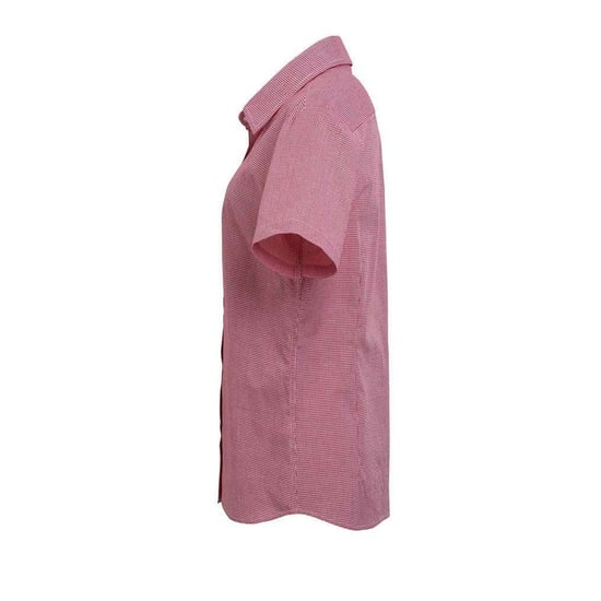 Premier Womens/Ladies Gingham Short-Sleeved Shirt (Red/White) - Image 3