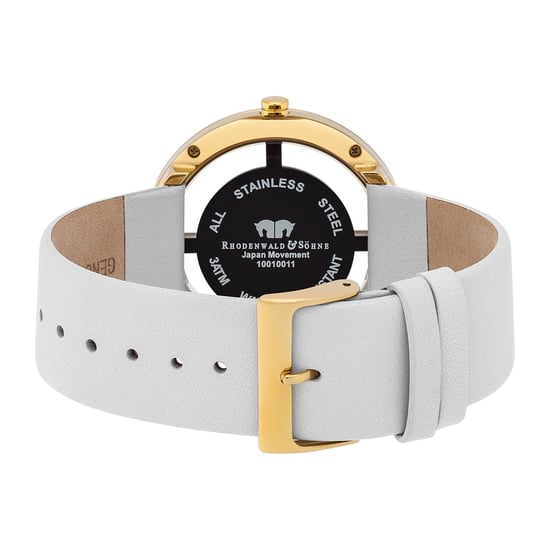 Rhodenwald & Söhne Female Quartz Yellow Gold Genuine Leather Off-White Watch - Image 5