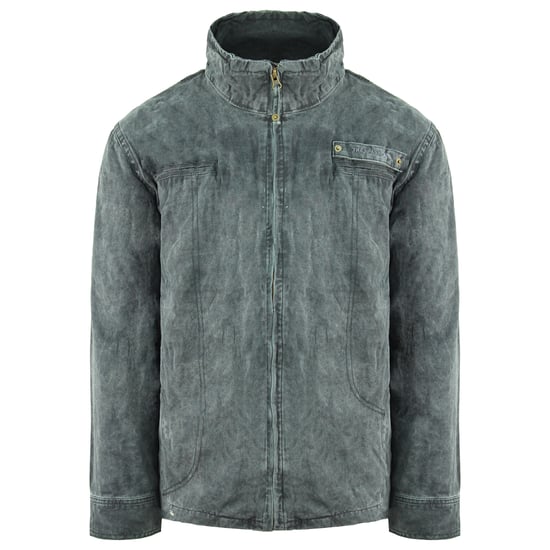 Trespass Long Sleeve Zip Up Grey Mens Southgate Canvas Jacket MAJKCAD10007 SHARK