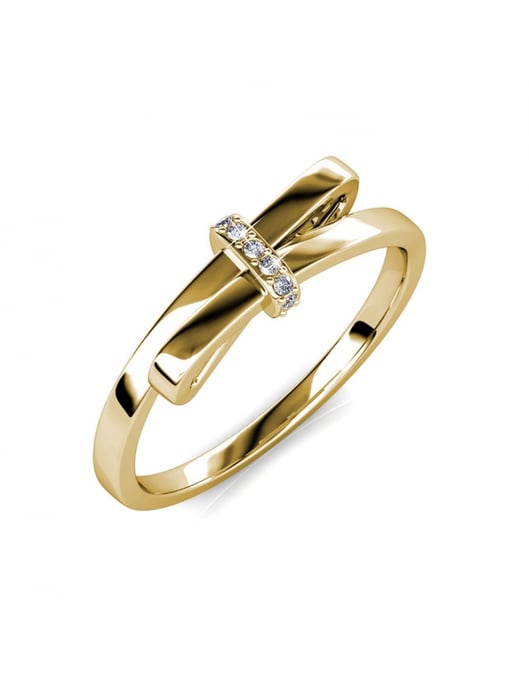 Anillo Lazo Luminoso - Oro y Cristal - Image 1