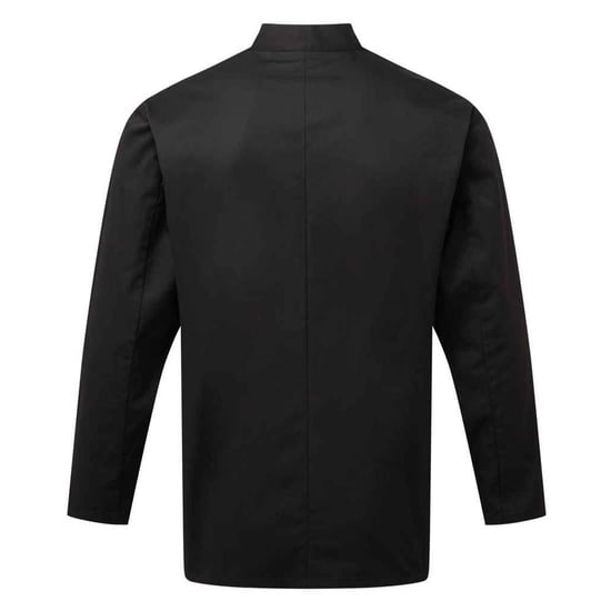 Premier Mens Essential Long-Sleeved Chef Jacket (Black) - Image 2