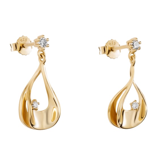 Orphelia 'Etoile' Women's 925 Sterling Silver Drop Earrings - Gold ZO-7524/G - Image 1