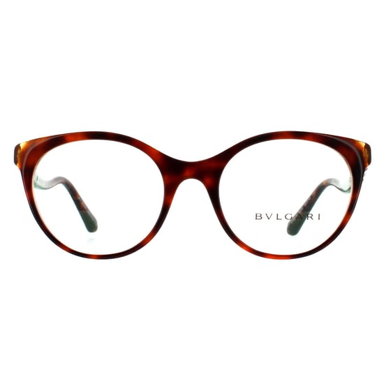 Bvlgari Cat Eye Ladies Havana Amber Yellow Clear Glass frames - Image 1