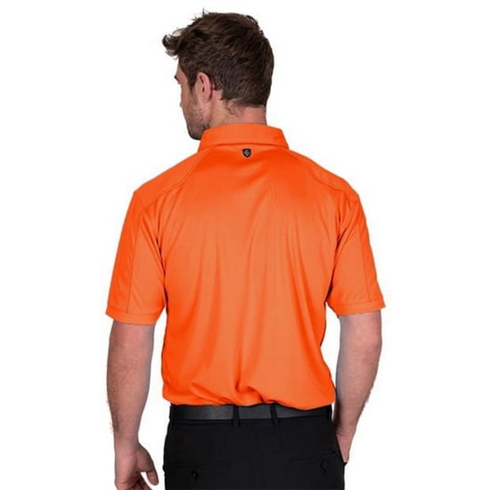 Island Green Mens Topstitched Golf Polo Shirt (Burnt Orange) - Image 2