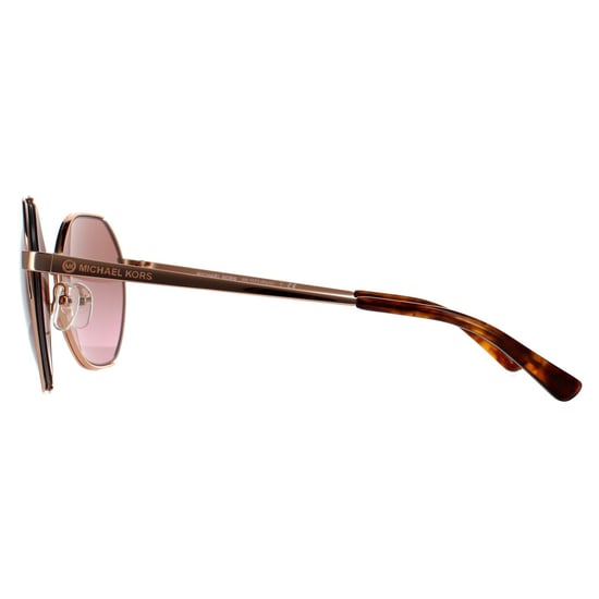 Michael Kors Gafas de Sol Redondas para Mujer en Oro Rosa con Degradado Marrón y Rosa - Image 3