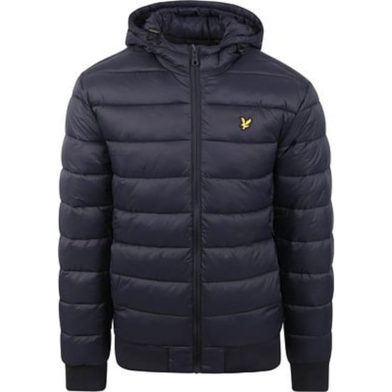 Chaqueta acolchada acolchada en azul marino oscuro con la marca Lyle & Scott - Image 1