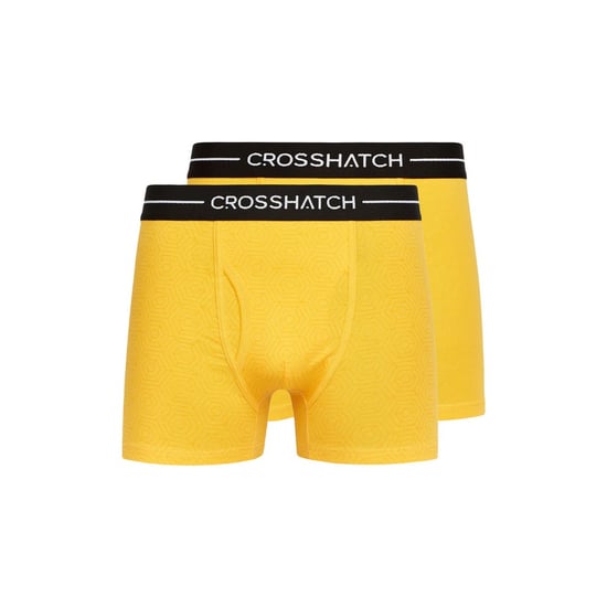 Crosshatch Mens Hexter Boxer Shorts (Pack Of 2) (Yellow) - Image 1