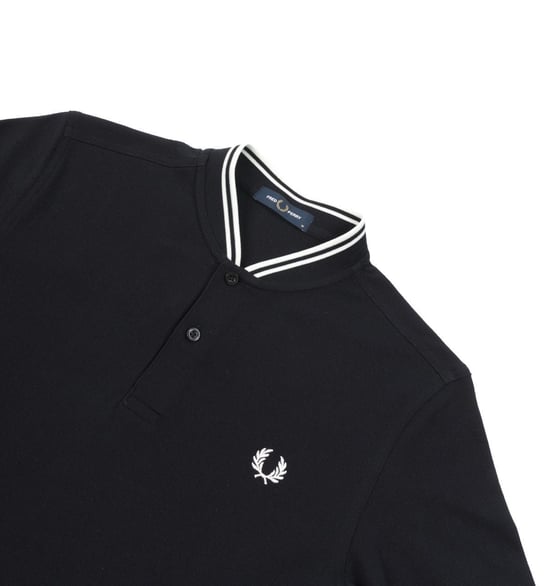 Polo de Piqué con Cuello Bomber para Hombre Fred Perry en Negro - Image 3