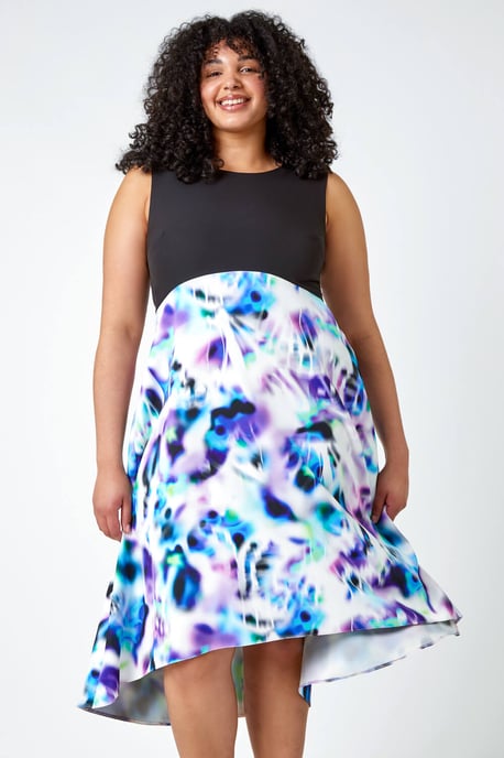 Curve Premium Stretch Abstract Midi Dress