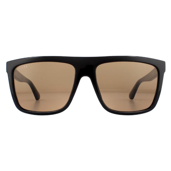 Gafas de sol cuadradas para hombre en negro y marrón de Gucci - Image 1