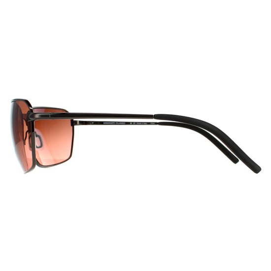 Serengeti Rectangle Mens Shiny Dark Gunmetal  Mineral Polarized Drivers Gradient  Shelton
