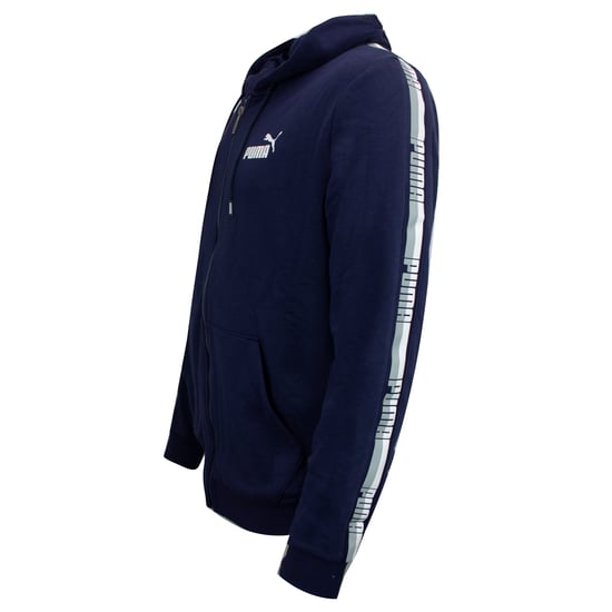 Puma Long Sleeve Zip Up Navy Blue Mens Hooded Track Jacket 853356 06
