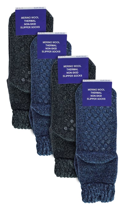 Sock Snob - 4 pares de calcetines gruesos de lana merino para hombre - Surtidos - Image 2