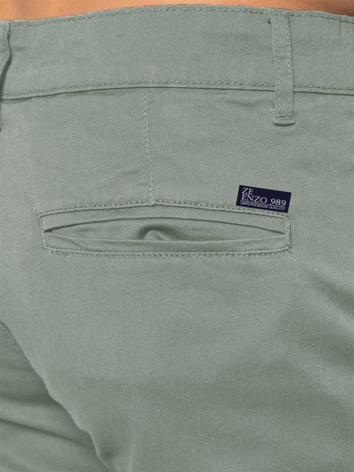 Pantalones cortos chinos Enzo Slim Fit Stretch para hombre - Image 3