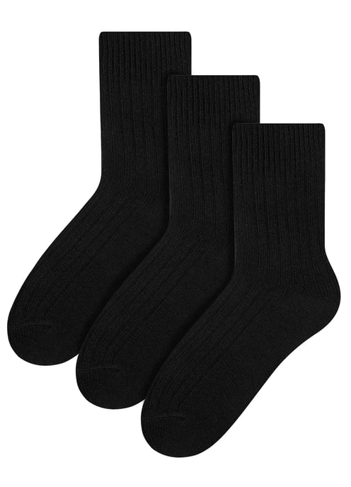 3 Pares de Calcetines de Lana para Mujer - Negro - Image 1